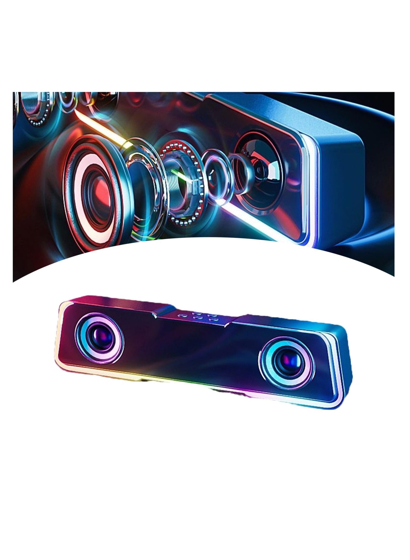 Colorful Bluetooth Speaker, Portable Wireless Bluetooth Speaker, Subwoofer High Power Speaker, TV Speakers, Karaoke Sound Bar, Bluetooth Speakers for TV, Desktop Speakers with Subwoofer