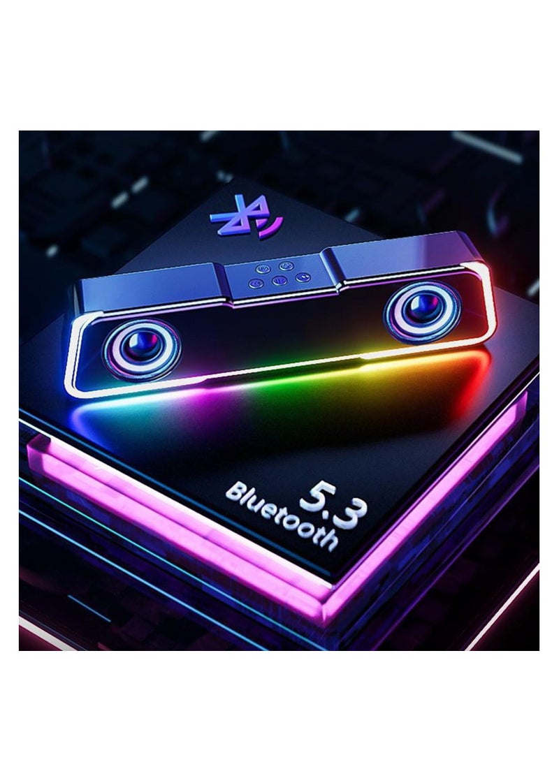 Excefore Colorful Bluetooth Speaker, Portable Wireless Bluetooth Speaker, Subwoofer High Power Speaker, TV Speakers, Karaoke Sound Bar, Bluetooth Speakers for TV, Desktop Speakers with Subwoofer  - Image 5