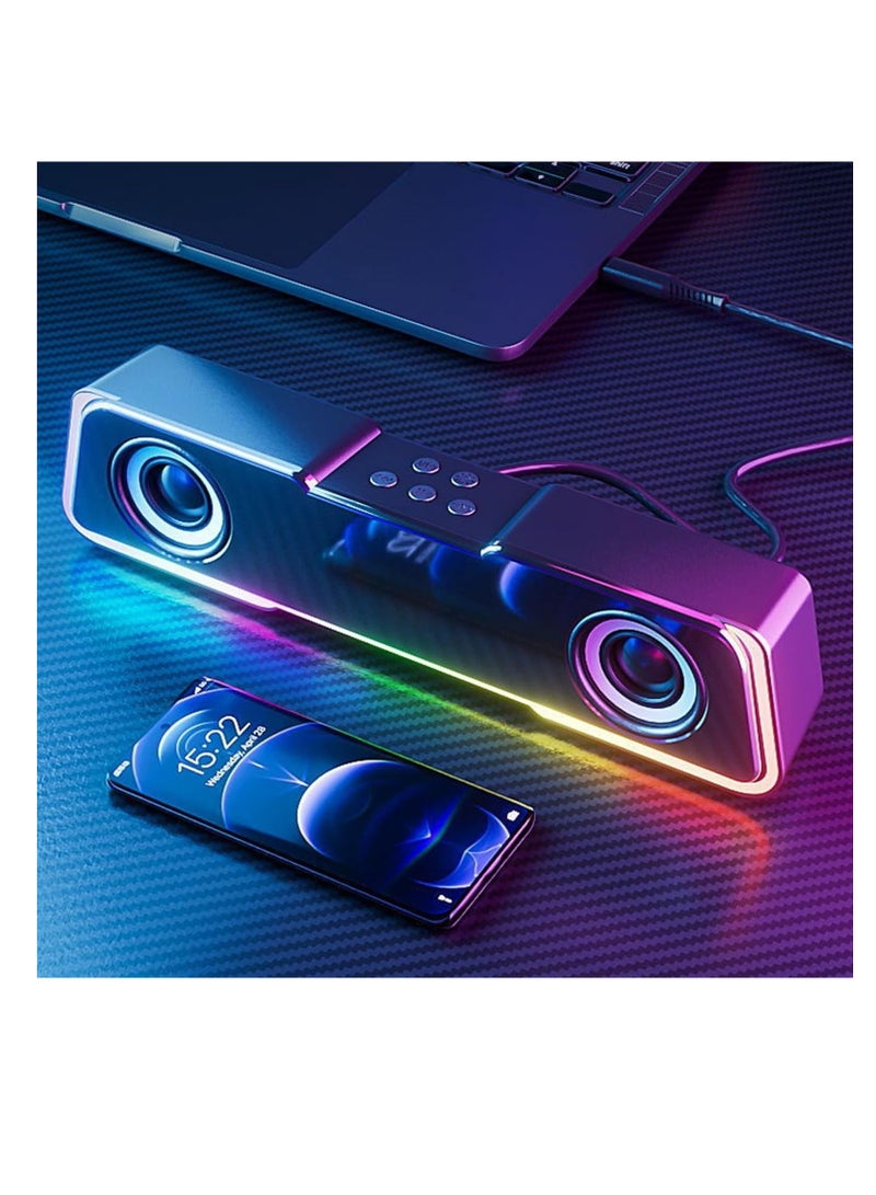 Excefore Colorful Bluetooth Speaker, Portable Wireless Bluetooth Speaker, Subwoofer High Power Speaker, TV Speakers, Karaoke Sound Bar, Bluetooth Speakers for TV, Desktop Speakers with Subwoofer  - Image 4