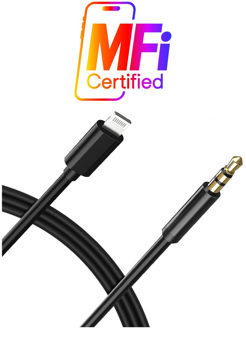 Generic Apple MFi Certified iPhone Aux Cord - Lightning to 3.5mm Audio Stereo Cable for Car, Speaker, and Headphones (Compatible with iPhone 13/12/11/XS/XR/8/7)  - Image 1