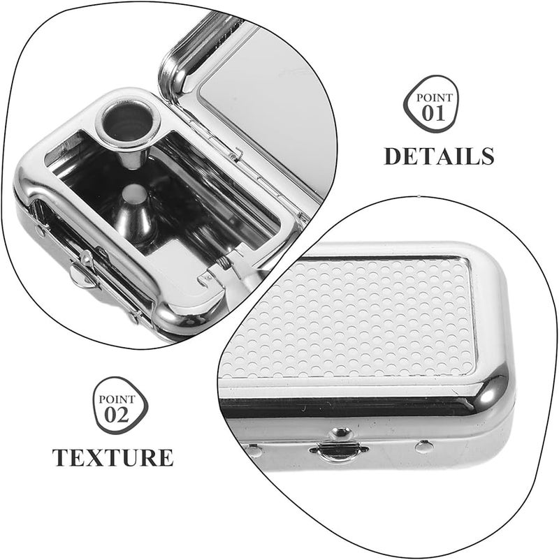 Portable Stainless Steel Ashtray With Lid Windproof Pocket Cigarette Ash Tray For Outdoor Car Travel - Image 4