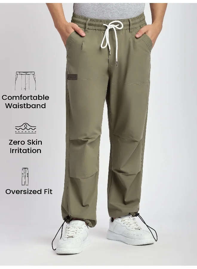 بيونغ بنطلون كارغو بجيوب مائلة كاكي