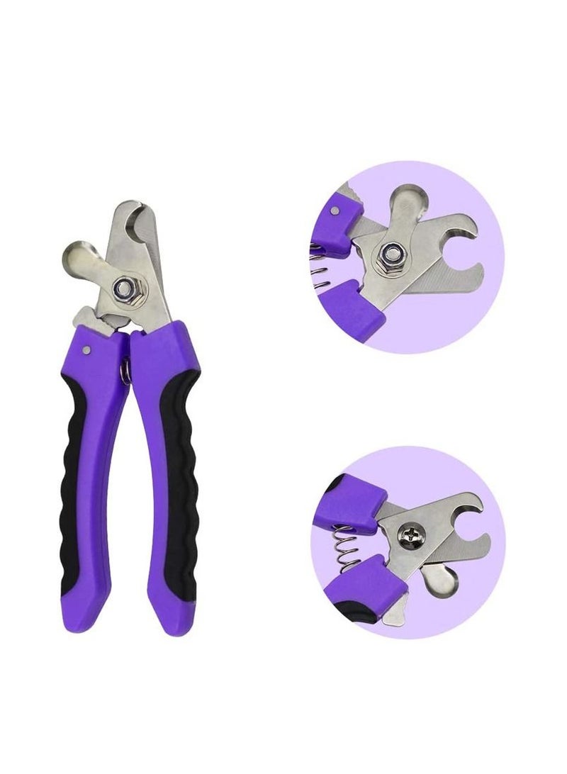 Dog Nail Scissors, Pet Nail Clipper Scissors Set, Stainless Steel Material, With Non-Slip Handle, Nail Guards Prevent Over Cutting, Suitable For Cat, Dog, Rabbit and Guinea Pig Grooming Suppl - Image 2