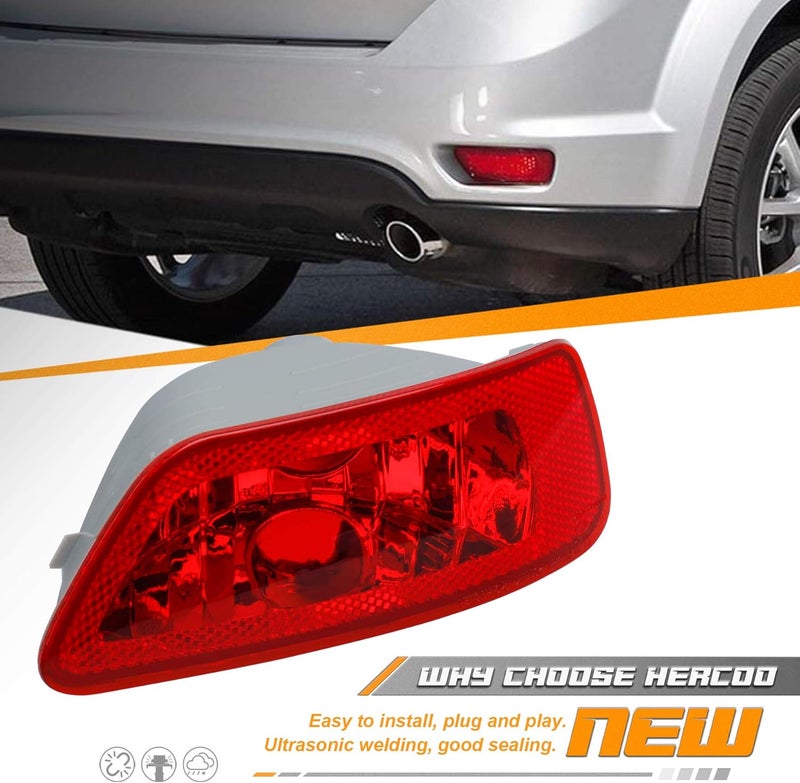 HERCOO غطاء لمصابيح الضباب الخلفية العاكسة للحاجز، متوافق مع سيارات Jeep Compass وGrand Cherokee من طراز 2011 إلى 2017، وDodge Journey من طراز 2012 إلى 2018، عبوة تحتوي على قطعتين. - Image 2