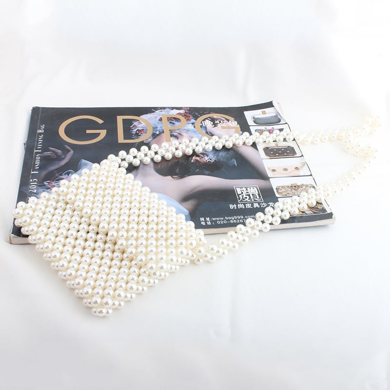 Pearl Bag 2019 Popular Fashion Classic Handmade Beaded Shoulder Bag Messenger Bag Mobile Phone Bag - Image 3