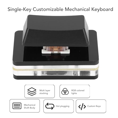 Zunate 1 Key Programmable Macro PC Keyboard, User Defined USB Single Keyboard, RGB Mechanical OSU Keypad, USB C Wired Customized Shortcut Key for Gaming (Black) - Image 2