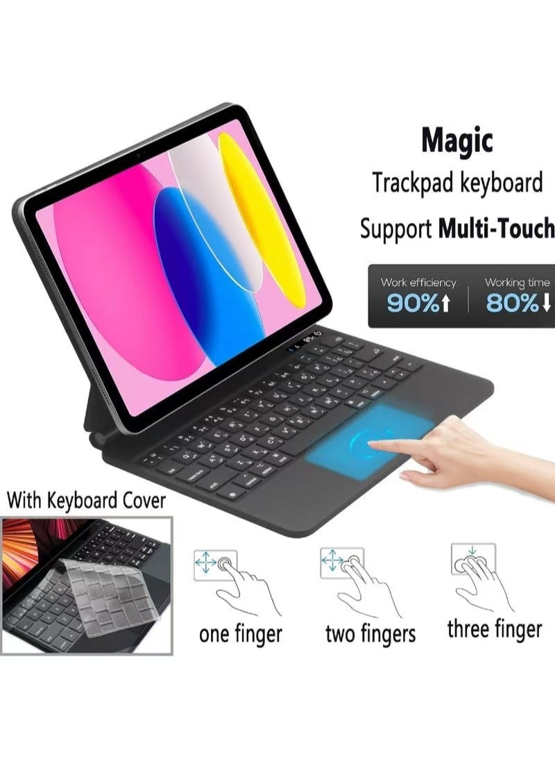 Captaintech Magic Keyboard for iPad Air 13 (M2, 2024) u0026 iPad Pro 12.9 (2018-2024) – Backlit Keyboard Case with Smart Trackpad u0026 Magnetic Attachment - Image 4