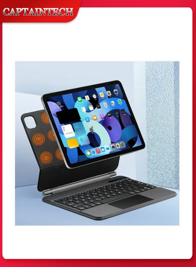 Captaintech Magic Keyboard for iPad Air 13 (M2, 2024) u0026 iPad Pro 12.9 (2018-2024) – Backlit Keyboard Case with Smart Trackpad u0026 Magnetic Attachment - Image 1
