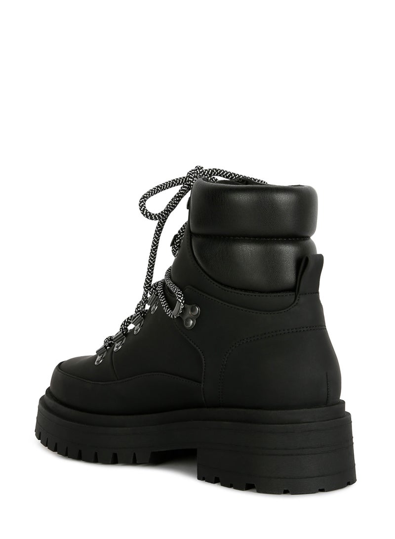 لندن راج أحذية لندن راغ النسائية ذات الكعب العريض والمنصة السميكة برباط باللون الأسود - Image 3