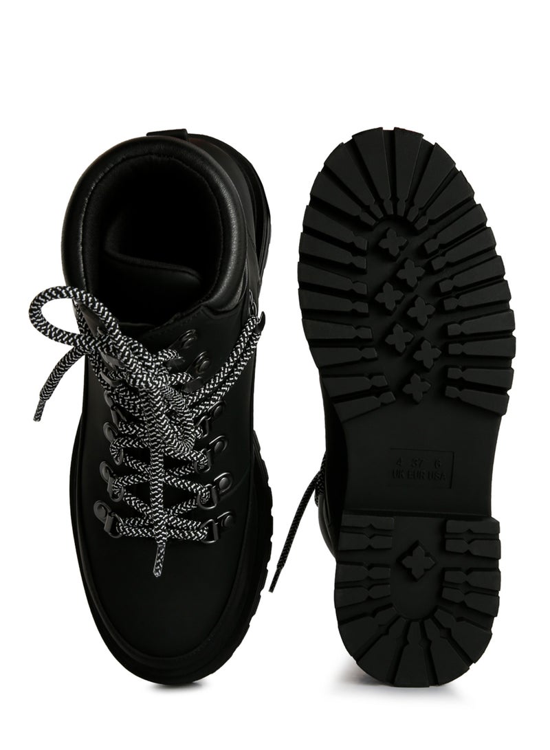 لندن راج أحذية لندن راغ النسائية ذات الكعب العريض والمنصة السميكة برباط باللون الأسود - Image 4