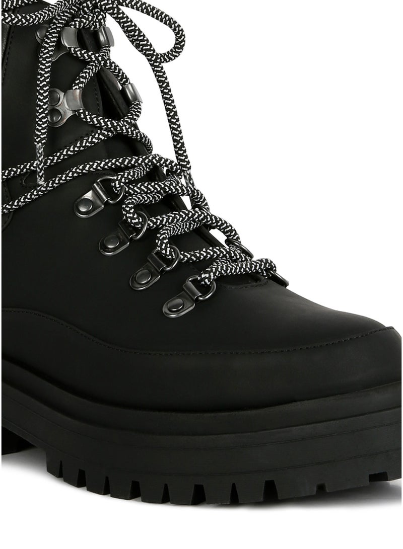 لندن راج أحذية لندن راغ النسائية ذات الكعب العريض والمنصة السميكة برباط باللون الأسود - Image 5