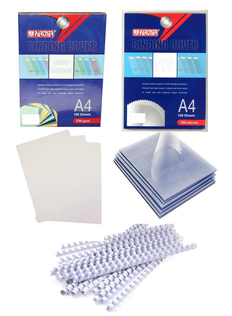 PARTNER Binding Accessories With 8mm Comb White - Image 1