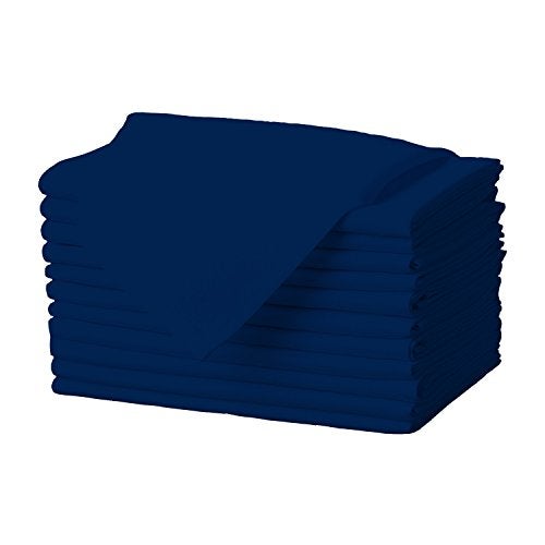 Gee Di Moda Cloth Napkins  17 x 17 Inch Navy Blue Dinner Napkins  Set of 12 Soft  Absorbent Washable Fabric Cloth Table Napkins with Hemmed Edges for Hotel Restaurant Holiday Parties  Wedding
