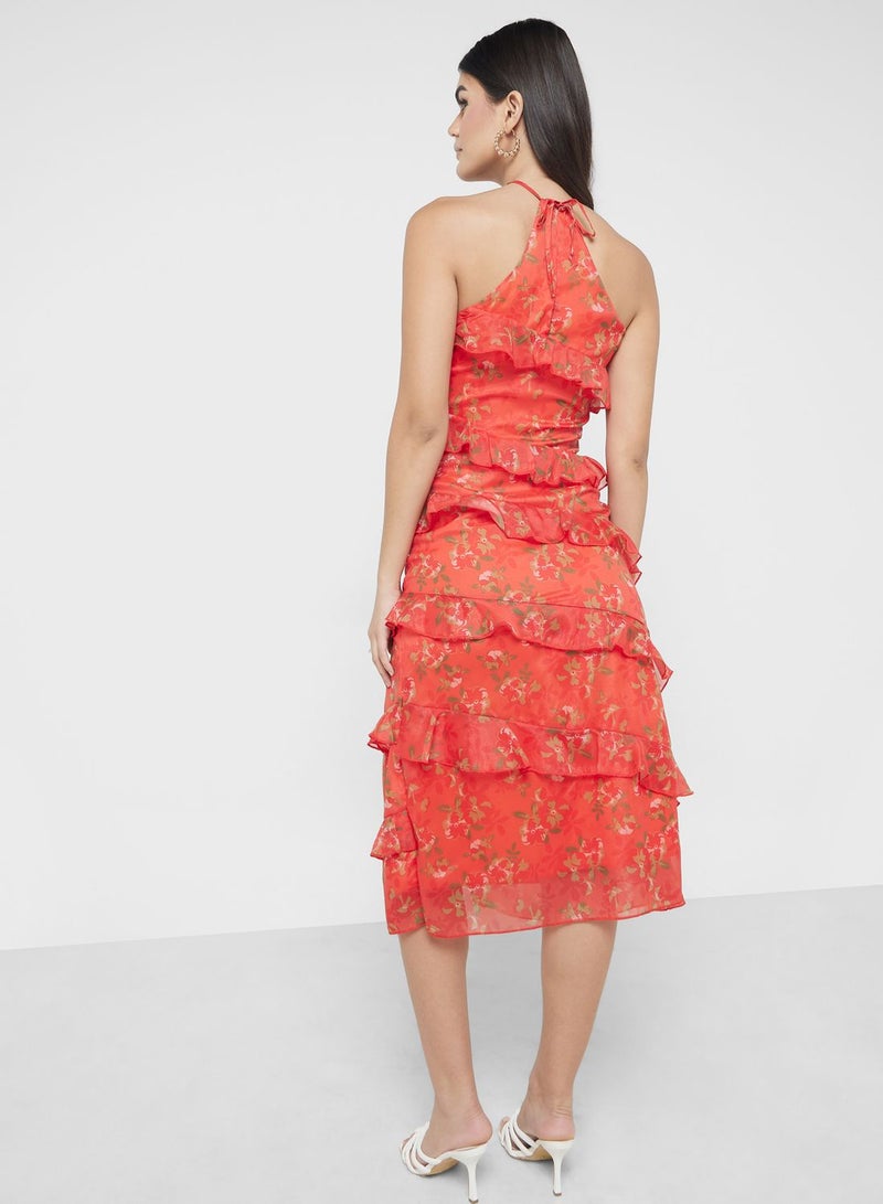 ELLA Floral Ruffle Midi Dress  - Image 2