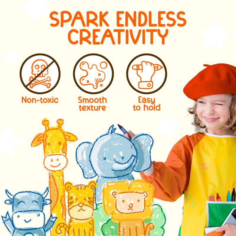 TinyGeeks Jumbo Crayons (18 Colors) â€“ Non-Toxic, Washable Crayons for Toddlers and Kids (Ages 1-8) â€“ Easy-to-Hold - Ideal for Travel, Art, and Learning - Image 3