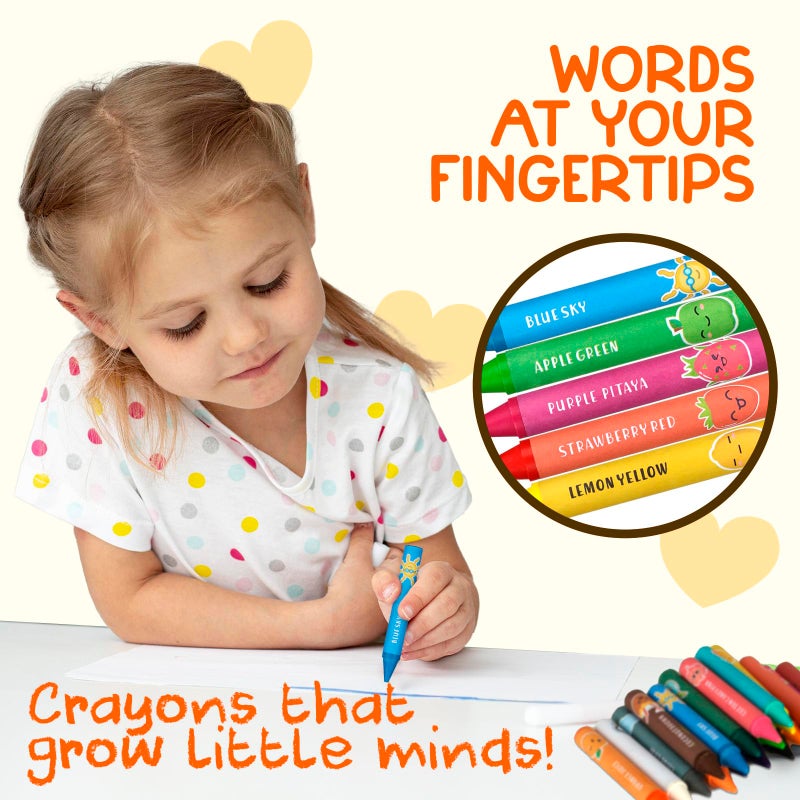 TinyGeeks Jumbo Crayons (18 Colors) â€“ Non-Toxic, Washable Crayons for Toddlers and Kids (Ages 1-8) â€“ Easy-to-Hold - Ideal for Travel, Art, and Learning - Image 2