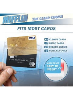 MIFFLIN -Usa Card Protector (Clear, 4X3 Inches, 100 Pack), Waterproof And Resealable Horizontal Plastic Id Name Badge Holders  - Image 4