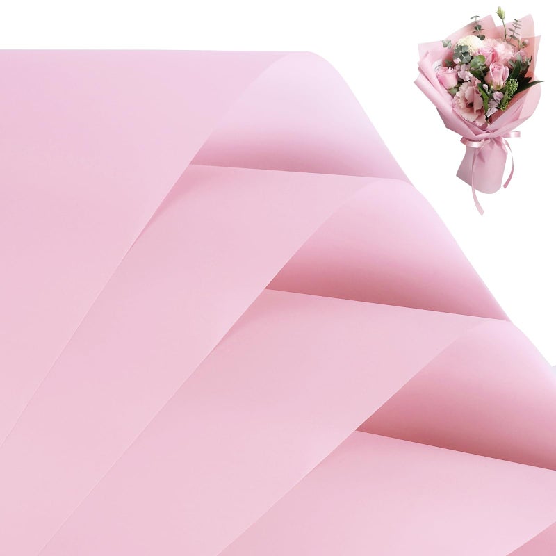 FUHITIM 20 Sheets Flower Wrapping Paper -Waterproof Floral Bouquet Wrapping Paper Used for DIY Crafts, Gift Packaging, Florist Supplies Packaging Paper for Wedding Birthday Gift (Pink) - Image 1