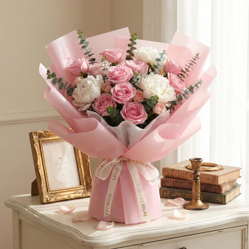 FUHITIM 20 Sheets Flower Wrapping Paper -Waterproof Floral Bouquet Wrapping Paper Used for DIY Crafts, Gift Packaging, Florist Supplies Packaging Paper for Wedding Birthday Gift (Pink) - Image 5