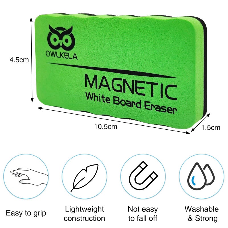 OWLKELA Magnetic Whiteboard Eraser, Dry Eraser Board Erasers, Dry Eraser for White Board, for Classroom, 4 Pack, Perfect for Home, College and Office Use - Image 2