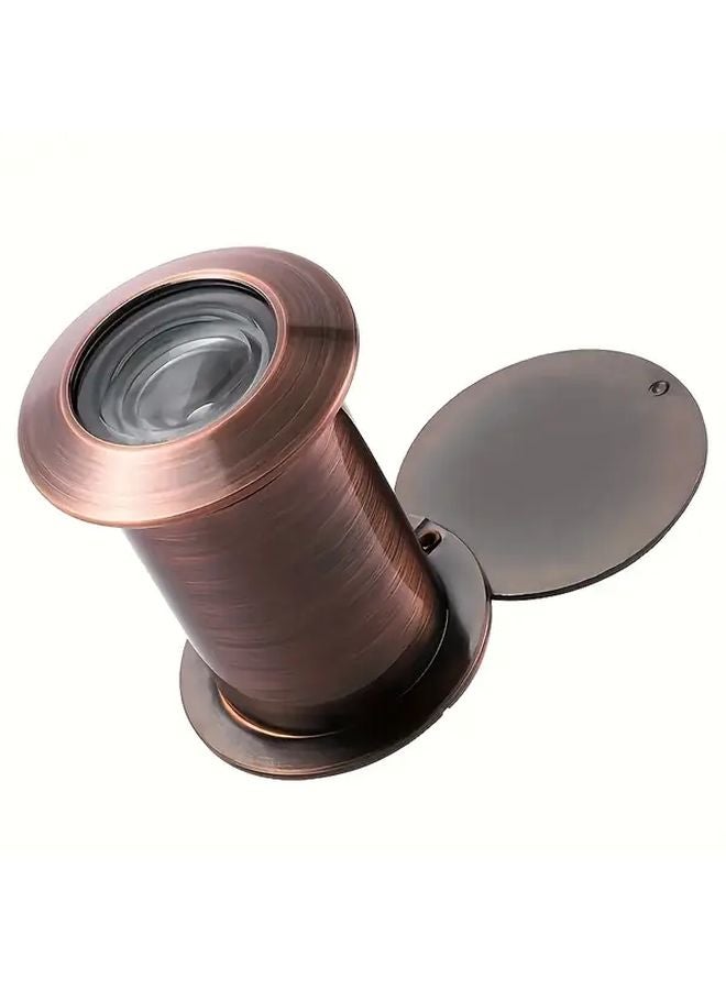 1pc Adjustable Door Peephole 220 Degree Wide Angle Anti Tamper Polished Metal Finish - Image 1