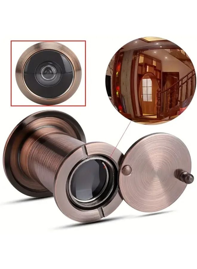 1pc Adjustable Door Peephole 220 Degree Wide Angle Anti Tamper Polished Metal Finish - Image 2