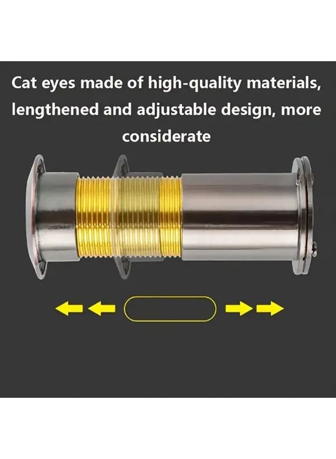 1pc Adjustable Door Peephole 220 Degree Wide Angle Anti Tamper Polished Metal Finish - Image 5