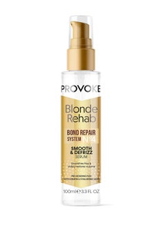 Provoke Blonde Rehab N0'4 Smooth and DeFrizz Bond Repair Hair Serum 100 ml Smoothes Frizz and Restores Volume in 1 Wash with Pro Bonding Complex Keratin and Hyaluronic Acid for Blonde Damaged Hair  - Image 1