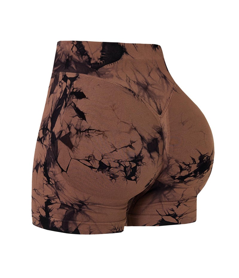 OVESPORT Seamless Workout Shorts for Women Scrunch Butt Lifting Gym Booty Biker Short Pants Brown - Image 1