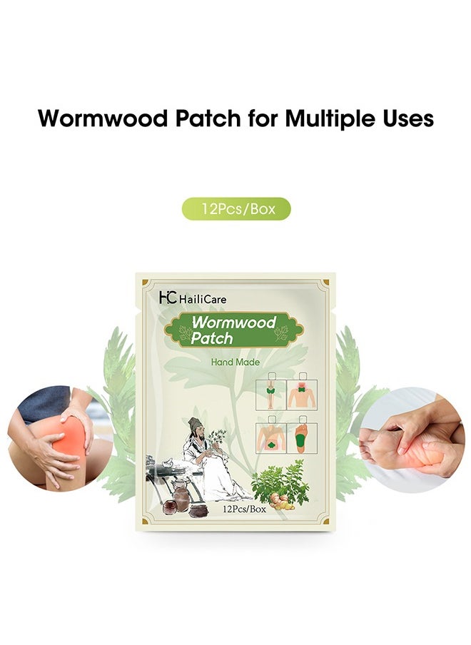 HailiCare 12 Pcs Wormwood Patch, Herbal Foot Therapy Patch Foot Pain Relief PatchLong-Lasting of Muscle and Joint Pain Herbal Patches Combo,Can Effectively Dispel The Body Moisture And Grease  - Image 5