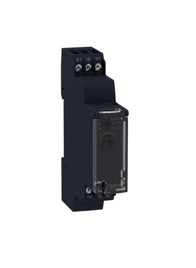 Schneider - Schneider RE17RAMU Time relay, on delay, Black, Time relay, RE17RAMU - Image 1