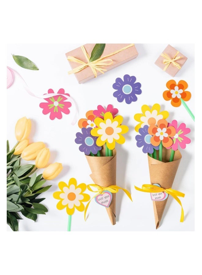 MIXDE Flower Bouquet Craft Kit 24PCS, Crafts for Kids, Gift Paper Flower Crafts Making Kit, Make Your Own Flower Bouquet, DIY Flower Bouquet Greeting Card, Kraft Paper Card, for Beginner  Funny Activities - Image 5