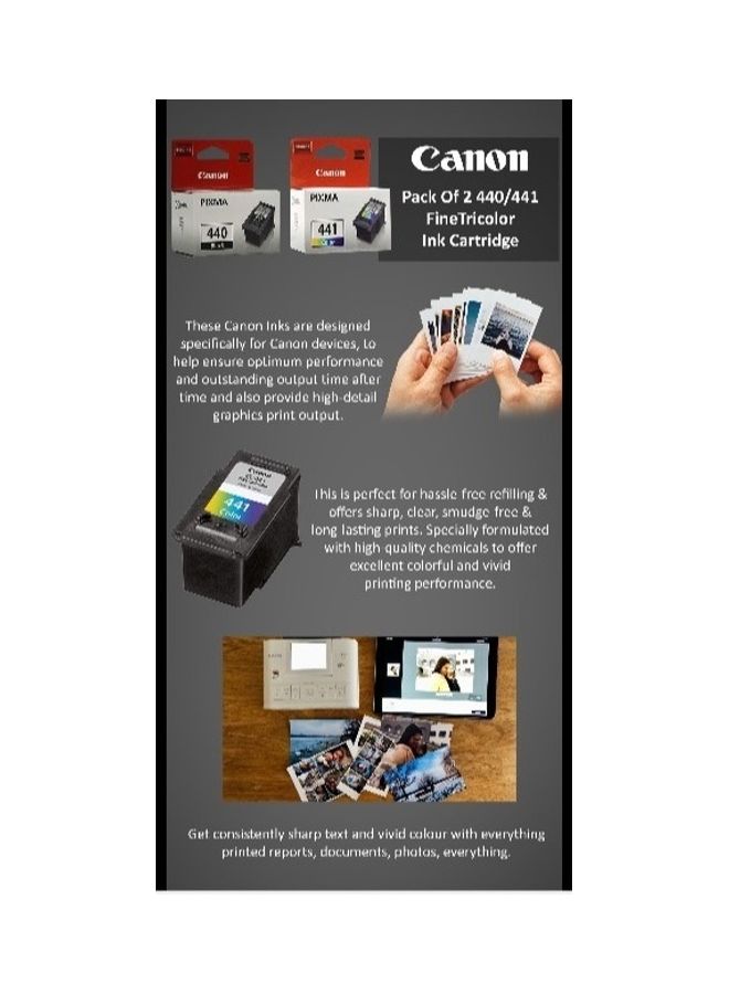 Canon Set Pack of 2 Pixma PG-440 / CL-441 Ink Cartridge Set Black & (Tri Color) - Image 4