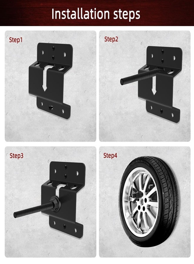 Homydom Wall Mount Spare Tire Mounting Bracket Rack for Enclosed Trailers,Spare Tire Holder Mount, Upgraded Spare Wheel Carrier,Cargo Race Box Trailers, Trucks, Vans, Garages, Warehouses and Semis - Image 3