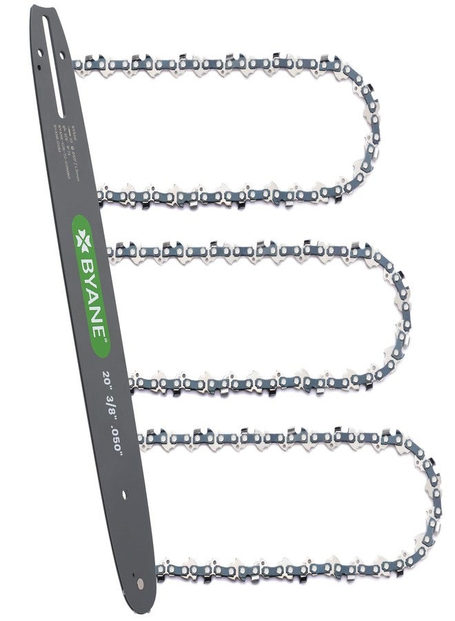 BYANE 20 Inch Chainsaw Bar and Chain Combo for Husqvarna, 3/8" Pitch, 050" Gauge, 72 Drive Links, Fits Husqvarna 455, 455 Rancher 460 Rancher, Poulan PP5020AV PR5020 and More(3 chains + 1 bar) - Image 1