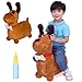 INPANY Bouncy Horse Brown Dog Hopper Toy Toddler Plush Bouncing Animal Inflatable Jumping Buddies Ride on Animal Bouncer Outdoor Indoor Birthday Gift for 2 3 4 Year Old Girl Boy - Image 3