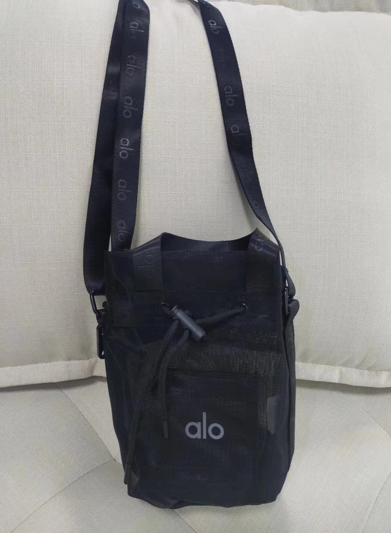 Alo Yoga alo yoga Crossbody Bucket Bag Black Casual Tote Portable outdoor shopping transparent storage bag - Image 5