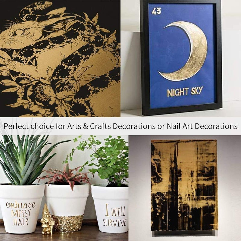 KINNO 12 Colors Imitation Gold Leaf Sheets Multi-Color Gold Leaf Paper - 600 Pieces for Arts Decoration, DIY Crafts, Furniture, Nails, Paintings 3.15 by 3.35 Inches - Image 5