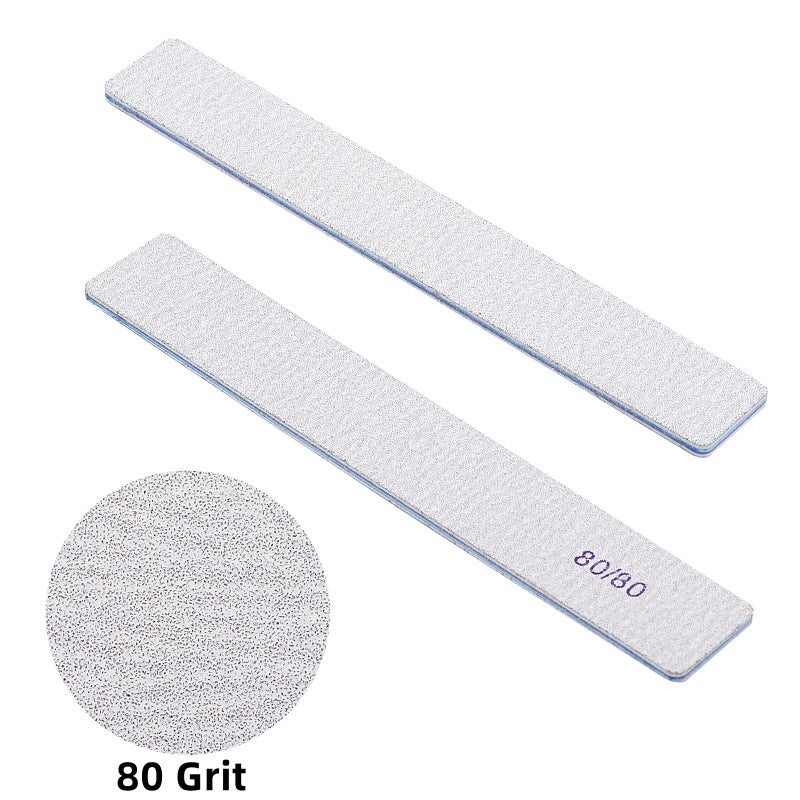 BTYMS 25 Count 80 Grit Rectangle Nail Files for Acrylic Nails, Reusable Buffering Files Double Sided Emery Boards for Nails - Image 2