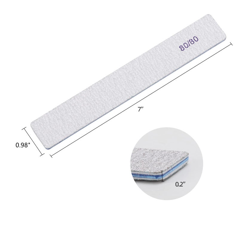 BTYMS 25 Count 80 Grit Rectangle Nail Files for Acrylic Nails, Reusable Buffering Files Double Sided Emery Boards for Nails - Image 4