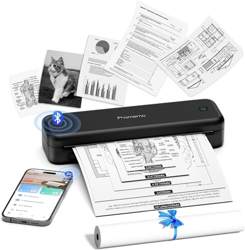 Phomemo M834 Portable Printer Wireless for Travel Upgraded Bluetooth Thermal Printer 85 x 11A4 Compatible with iOSAndroid PCInkless Mobile Printers for TravelOfficeSchoolHomeBlack - Image 1