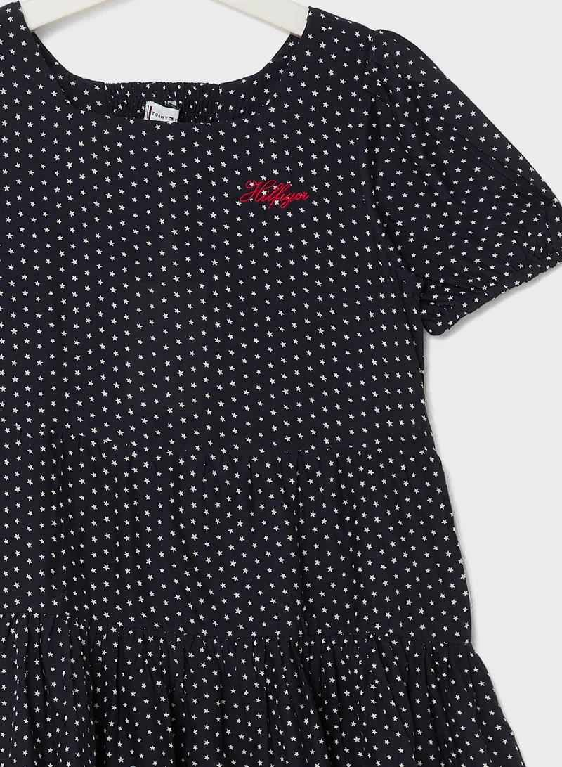 TOMMY HILFIGER Polka Dot Tiered Dress
