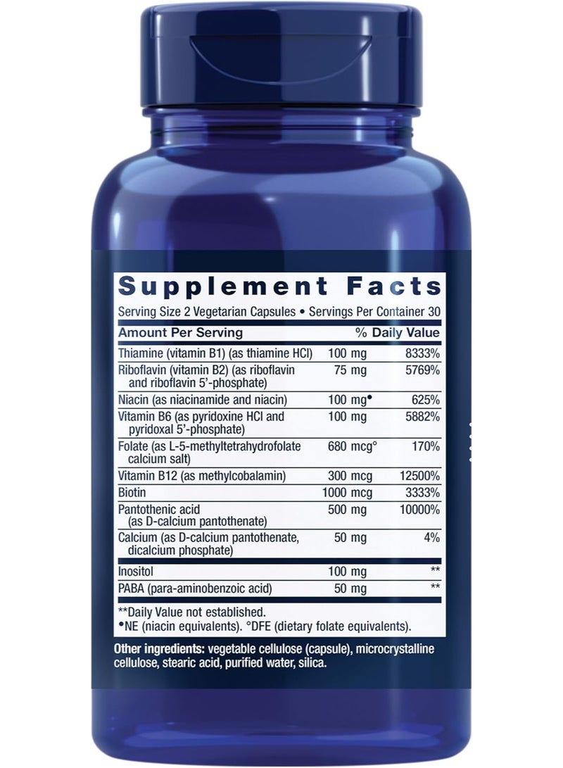 لايف إكستنشن بيو أكتيف كومبليت ب كومبليت، دعم القلب والدماغ والأعصاب، طاقة صحية، عملية التمثيل الغذائي، كومبليت ب كومبليت، 60 كبسولة نباتية - Image 2