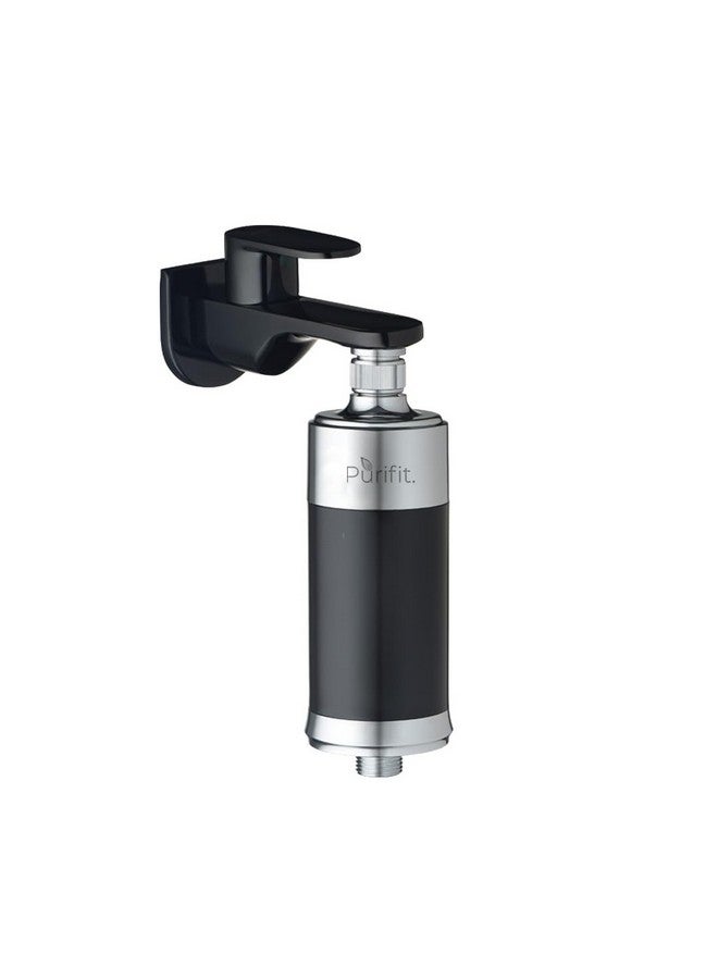 Purifit Plastic Chrome Shower And Tap Filter For Hard Water|Water Softener For Bathroom|Hard Water Filter|Reduce Hair Fall|Remove Chlorine|Black Colour