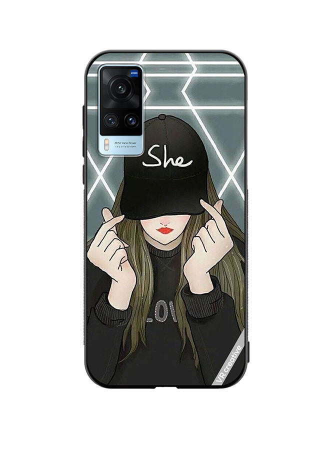 VR CREATIVE Protective Case Cover For Vivo X60 She On Cap Design Multicolour - Image 1