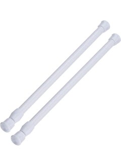 YOUGE 2 Pack Extendable Window Shower Hanging Curtain Rod, Cupboard Bars Tension Rods,  Adjustable Tension Curtain Rod, Shower Rod, Closet Rod, Window Rods 70-120centimeter (White)  - Image 1