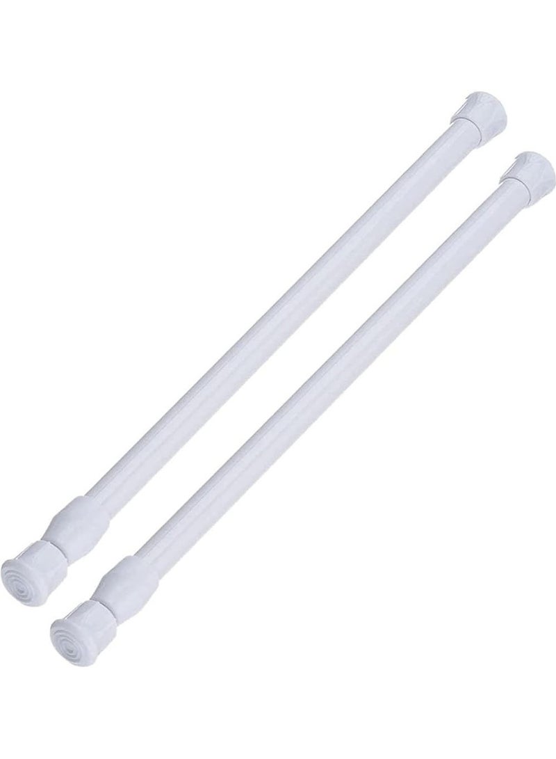 YOUGE 2 Pack Extendable Window Shower Hanging Curtain Rod, Cupboard Bars Tension Rods,  Adjustable Tension Curtain Rod, Shower Rod, Closet Rod, Window Rods 70-120centimeter (White) - Image 1