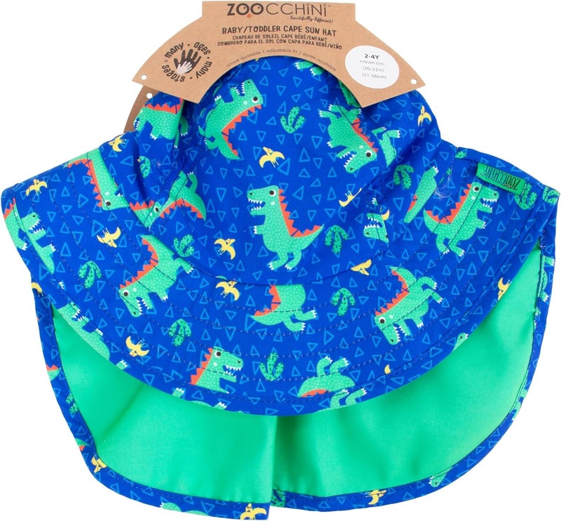 Zoocchini Summer Cap with Long Brim Protection – UPF 50+ – Devin The Dinosaur – 2-4 Years - Image 4