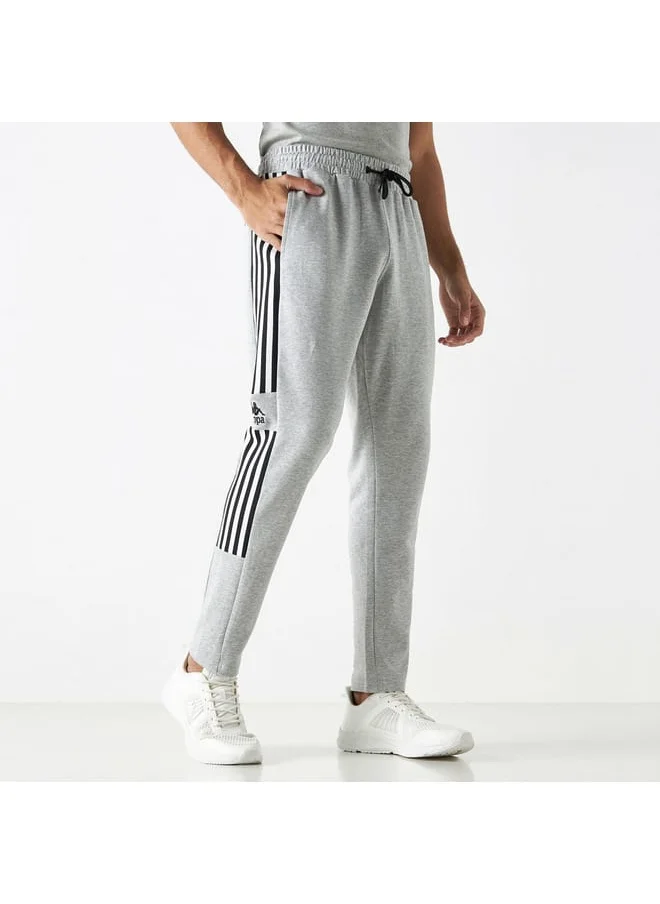 Kappa Kappa Logo Print Track Pants with Drawstring Closure and Pockets
