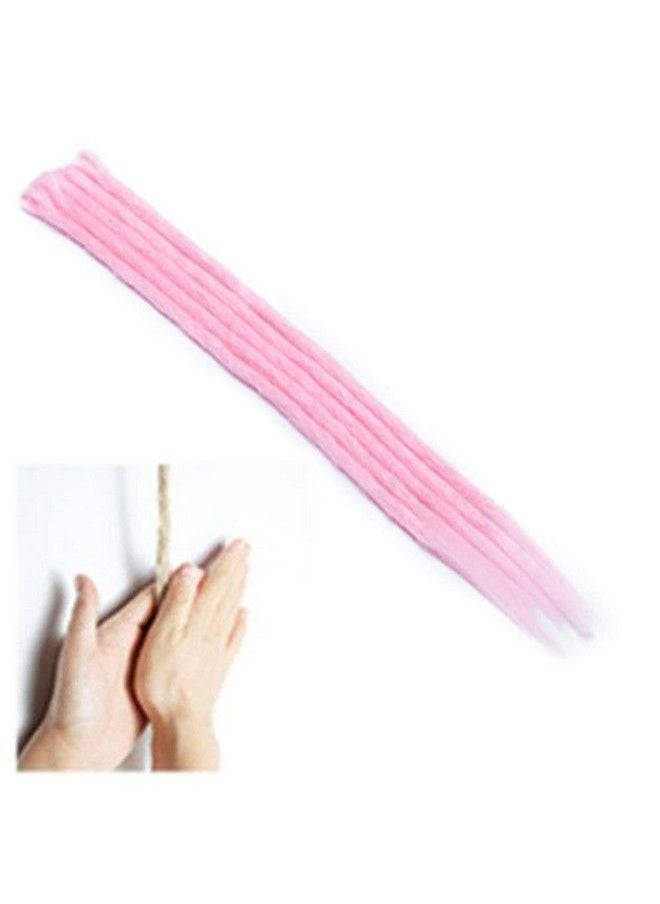 Benehair - 20 Inch Dreadlocks Syntheic Dreadlock Extensions Handmade Fake Dread Extension For Women Men Reggae Hiphop Twist Crochet Braiding Long Single Ended Hair Extension Pink 10 Strands - Image 1